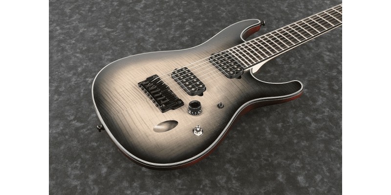 Ibanez SIX7FDFM 7 String Iron Label Dark Space Burst Guitar