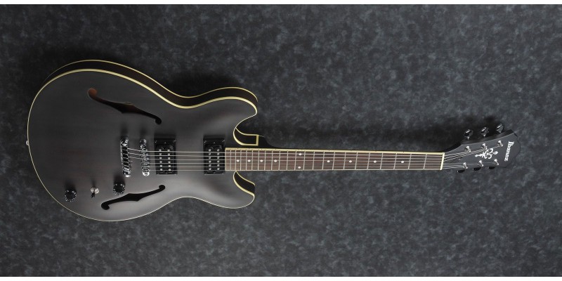 Ibanez AS53 TKF Transparent Black Flat Artcore Semi Guitar