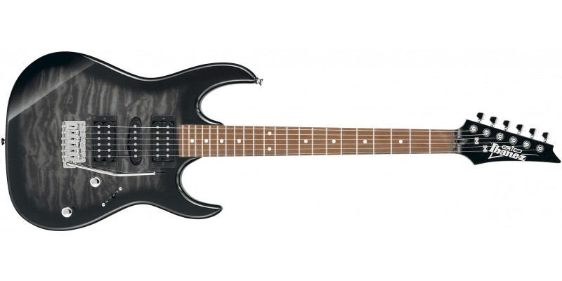 Ibanez GRX70QA-TKS Transparent Black Burst Front