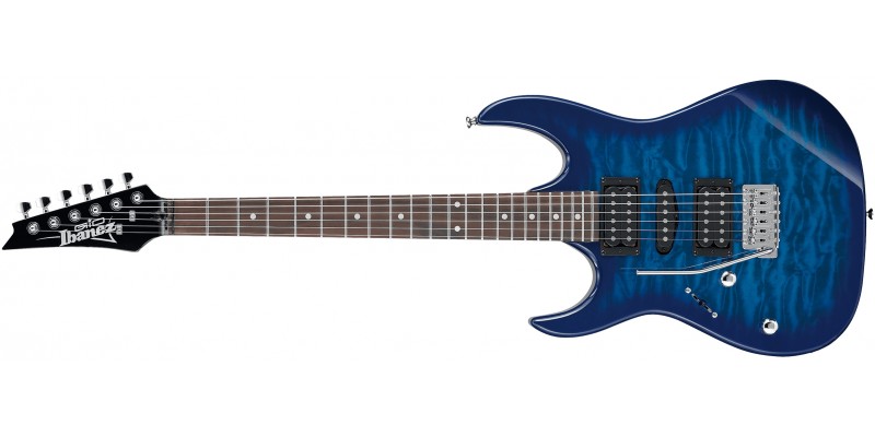Ibanez GRX70QAL TBB Left Handed Transparent Blue Burst Guitar
