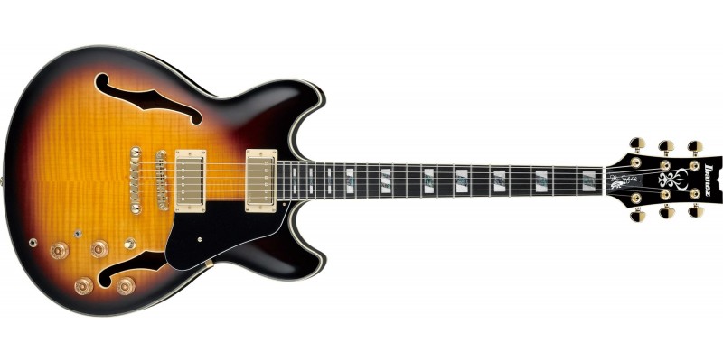 Ibanez John Scofield JSM10 Vintage Yellow Sunburst Front