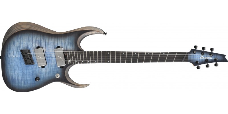 Ibanez RGDIM6FM Iron Label Cerulean Blue Burst Flat 2018 Front