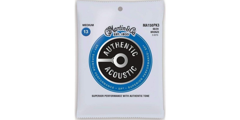 Martin MA150PK3 Authentic Acoustic SP 80/20 Bronze Medium 3-Pack