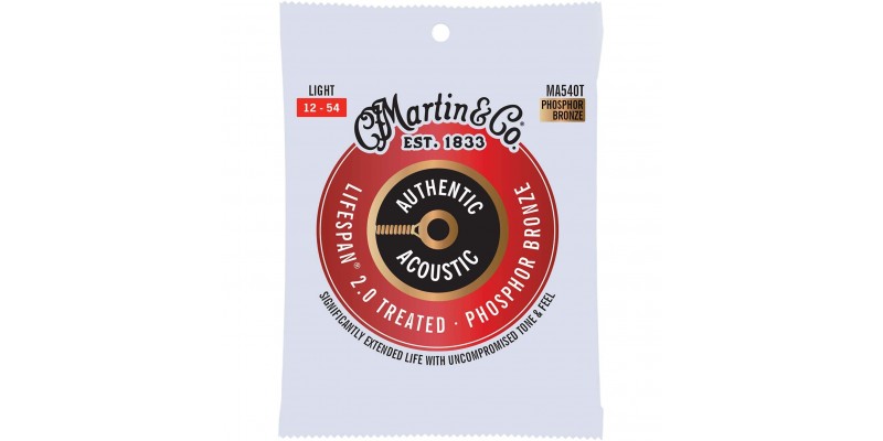 Martin ma540t lifespan 2.0 phosphor best sale bronze light authentic acoustic guitar strings