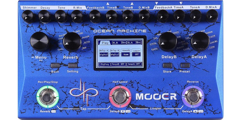Delay top reverb pedal