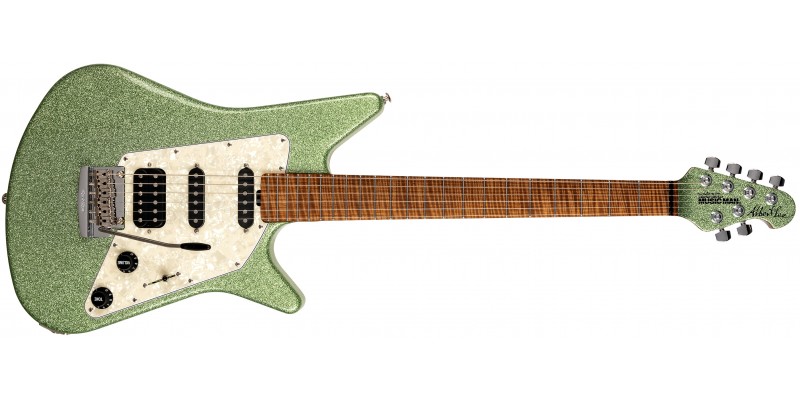 Music Man BFR Albert Lee HSS Seafoam Sparkle Front