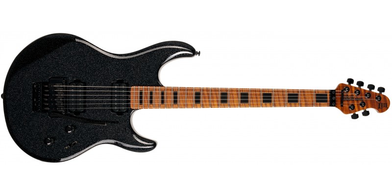 Music Man BFR Luke III HH Floyd Rose Black Sparkle Front