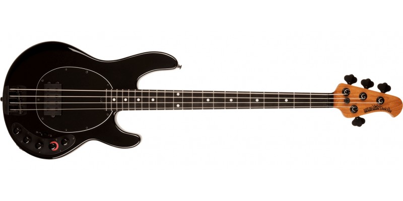 Music Man Dark Ray Obsidian Black Roasted Maple Ebony Front