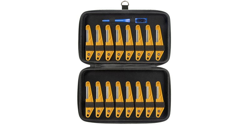 MusicNomad 16 Piece Diamond Coated Nut File Complete Shop Set MN676 Case Open