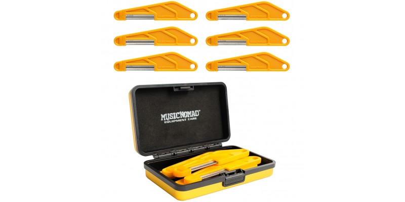 MusicNomad 6 Piece Electric Guitar Diamond Coated Nut File Set With Case, Super Light Strings MN667 Main