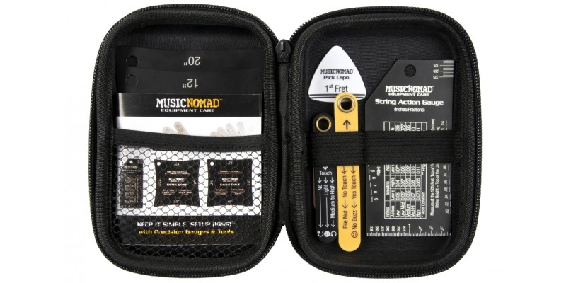 MusicNomad Precision Setup Gauge Set 6 piece MN604 Case Open