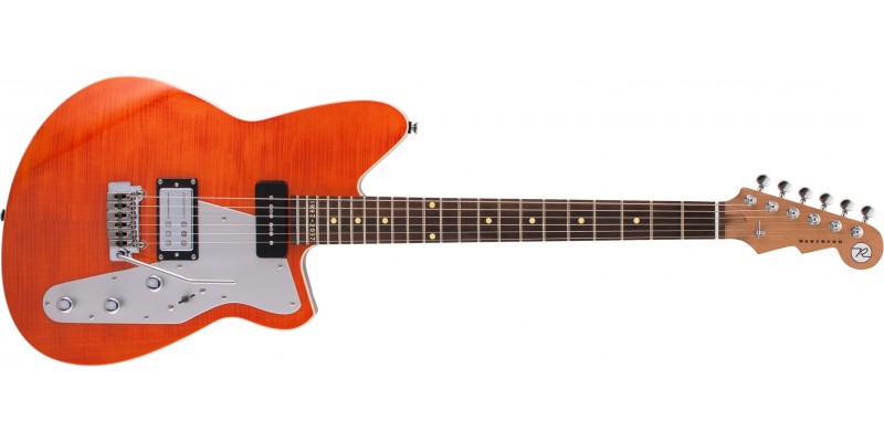 Reverend 20th Anniversary Double Agent W Rock Orange Flame Maple, Roasted Maple Front