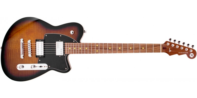 Reverend Charger RA Coffee Burst Flame Maple, Dark Roasted Maple Front