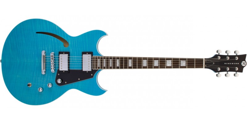 Reverend Manta Ray HB Sky Blue Flame Maple Front