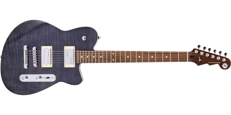 Reverend Charger RA Transparent Black Flame Maple Front