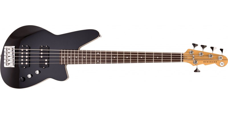 Reverend Mercalli 5 Bass Guitar Midnight Black Front