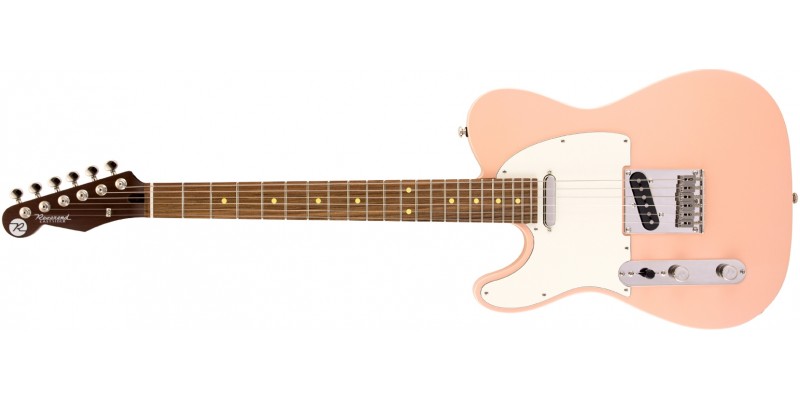 Reverend Pete Anderson Eastsider T Left Handed Satin Foam Shrimp Pink Dark Roast Front