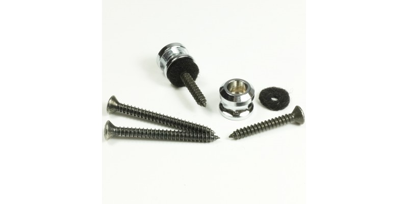 Schaller Strap Lock End Pin With Screw Chrome Pair