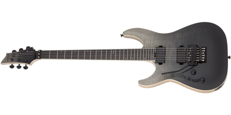 Schecter C-1 FR SLS Elite Black Face Burst Left Handed Front