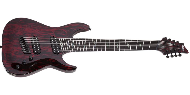 Schecter C 8 Multiscale Silver Mountain Blood Moon Guitar