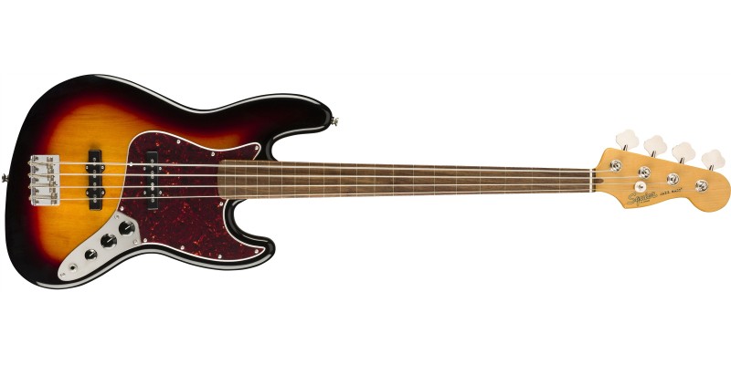 Squier Classic Vibe '60s Jazz Bass Fretless 3-Colour Sunburst