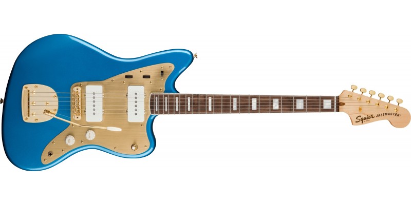Squier 40th Anniversary Jazzmaster Gold Edition Lake Placid Blue Front