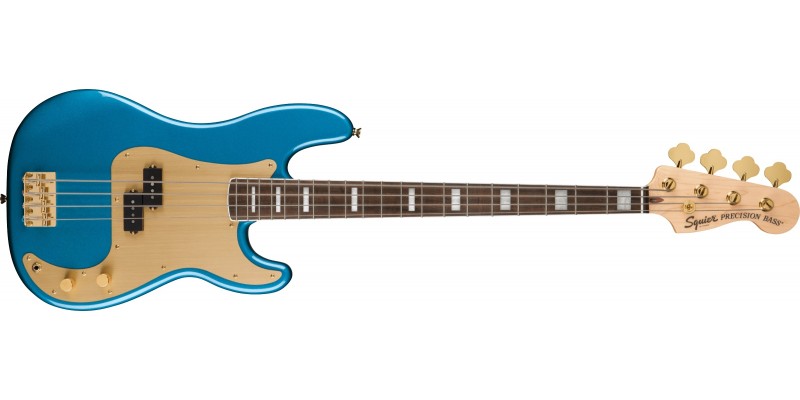 Squier 40th Anniversary Precision Bass Gold Edition Lake Placid Blue Front