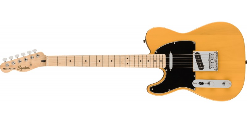 Squier Affinity Series Telecaster Left-Handed Maple Fingerboard Black Pickguard Butterscotch Blonde Front