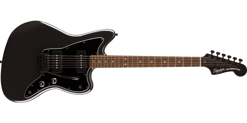 Squier Limited Edition Affinity Jazzmaster Metallic Black, Matching Headstock