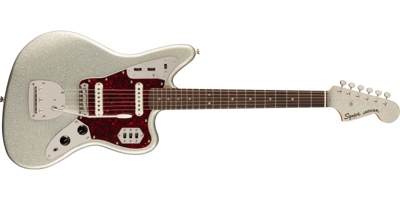 Squier FSR Classic Vibe '60s Jaguar Silver Sparkle, Matching Headstock