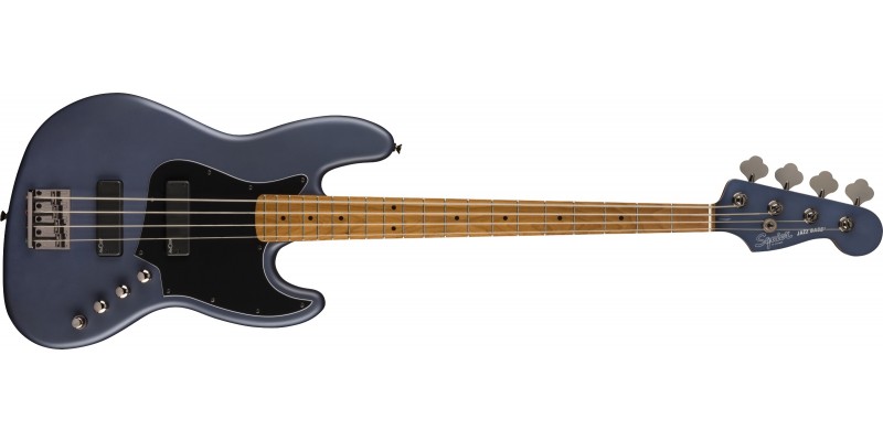 Squier FSR Contemporary Active Jazz Bass HH Midnight Satin Roasted Maple Front