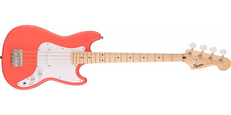 Squier Sonic Bronco Bass Tahitian Coral Front