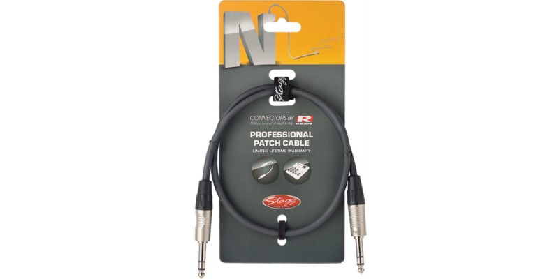 Stagg NPC060SR 30cm/1ft Stereo to Stereo TRS Audio Cable