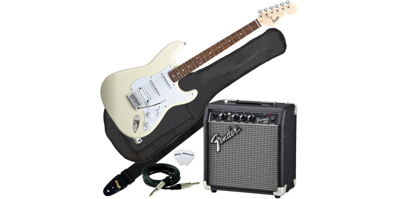 Squier Bullet Strat HSS Arctic White Fender 10G Pack