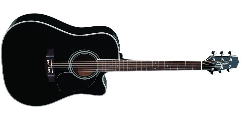 Takamine EF341SC Black Dreadnought Electro Acoustic Guitar