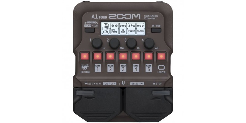 Zoom A1 Four Acoustic Guitar Multi-Effects Pedal Front