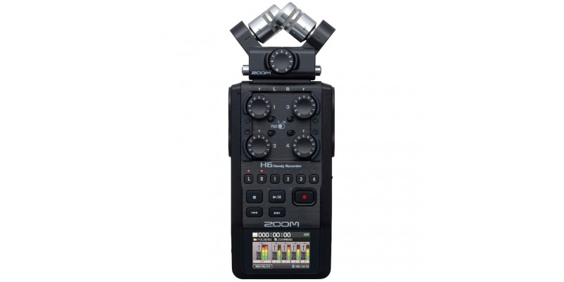 Zoom H6 Black Portable Recorder Front