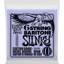 Ernie Ball 6 String Baritone Slinky Guitar Strings 2839