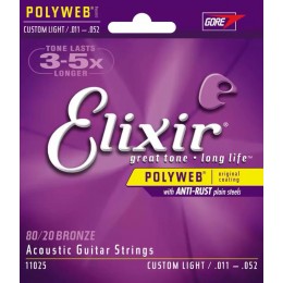 Elixir Acoustic 80/20 Bronze with POLYWEB Coating 11-52