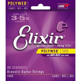 Elixir Acoustic 80/20 Bronze with POLYWEB Coating 12-53