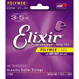 Elixir Acoustic 80/20 Bronze with POLYWEB Coating 13-56