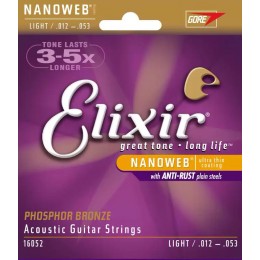 Elixir Acoustic Phosphor Bronze with NANOWEB Coating 12-53