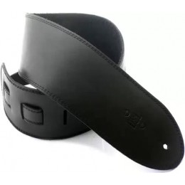 DSL SGE35-15-1 Leather 3.5 Inch Black with Black Stitching Guitar Strap