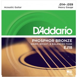 D'Addario EJ18 Phosphor Bronze Heavy Acoustic Guitar Strings 14-59