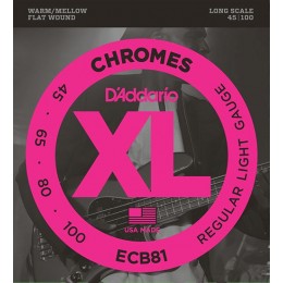 D'Addario ECB81 Chromes Flatwound Bass Strings Light