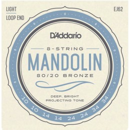 D'Addario EJ62 80/20 Bronze Mandolin Strings Light 10-34