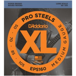 D'Addario EPS160 ProSteels Bass, Medium, 50-105, Long Scale Strings