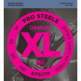 D'Addario EPS170 ProSteels Bass, Light, 45-100, Long Scale Strings