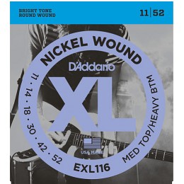 D'Addario EXL116 Nickel Wound, Medium Top/Heavy Bottom, 11-52 Strings