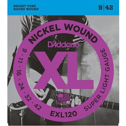 D'addario EXL120 Super Light 9-42 Gauge Electric Guitar Strings